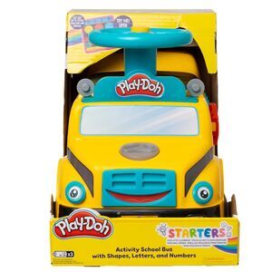 Play-Doh Activity School Bus Push and Ride On Toy Car for Kids (READ)